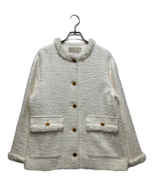 UNITED ARROWS（ユナイテッドアローズ）UNITED ARROWS (ユナイテッドアローズ) ファンシーツイード ノーカラー ジャケット　1522-144-2906　38 ホワイト サイズ:38の古着・服飾アイテム