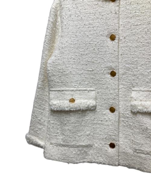 UNITED ARROWS（ユナイテッドアローズ）UNITED ARROWS (ユナイテッドアローズ) ファンシーツイード ノーカラー ジャケット　1522-144-2906　38 ホワイト サイズ:38の古着・服飾アイテム