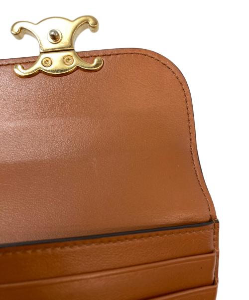 CELINE（セリーヌ）CELINE (セリーヌ) トリオンフ コンパクトウォレット 10D782CLD.04 ベージュの古着・服飾アイテム