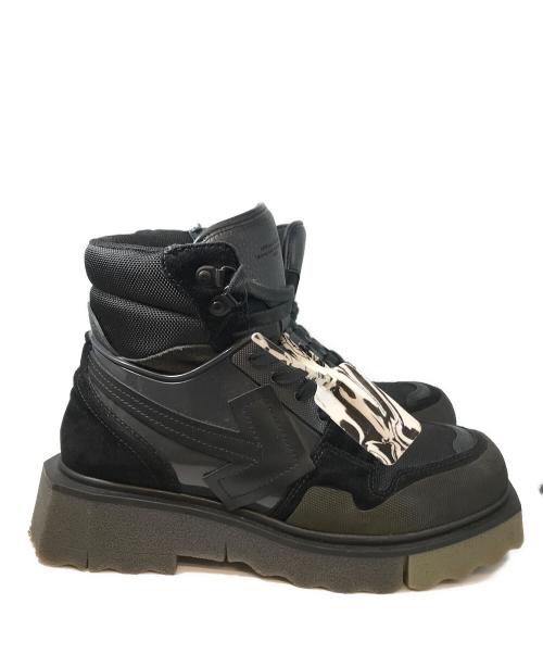 OFFWHITE（オフホワイト）OFFWHITE (オフホワイト) ARROW MOTIF LACE UP HIKING BOOTS ブラック サイズ:43の古着・服飾アイテム