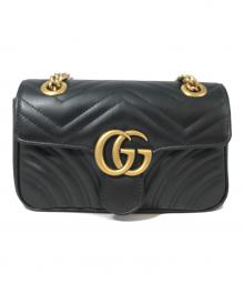 GUCCI（グッチ）の古着「GGマーモント チェーンショルダーバッグ」｜ブラック