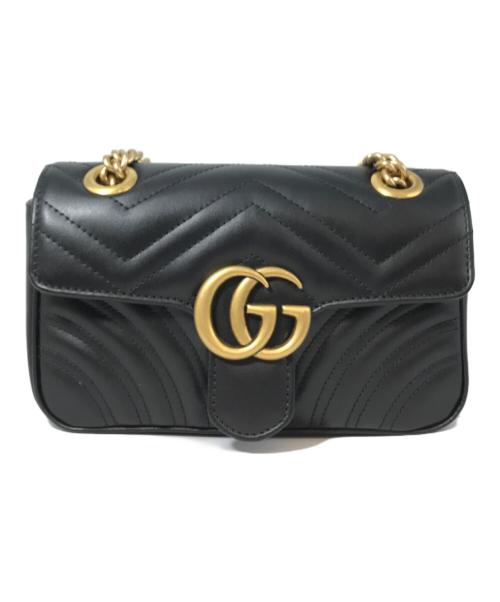 GUCCI（グッチ）GUCCI (グッチ) GGマーモント チェーンショルダーバッグ ブラックの古着・服飾アイテム