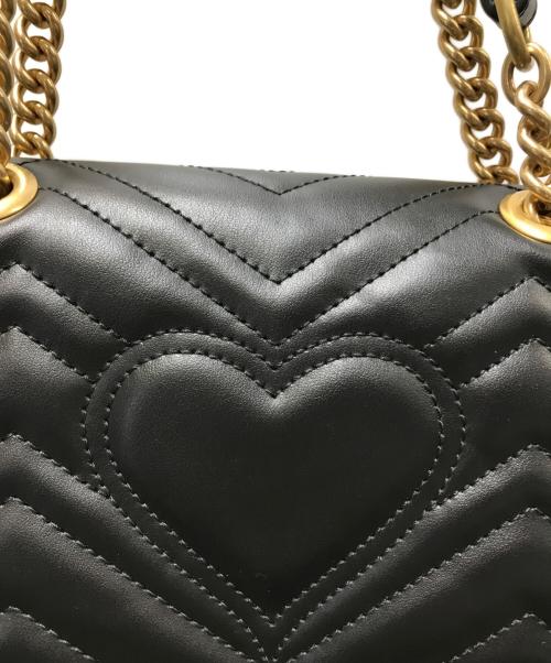 GUCCI（グッチ）GUCCI (グッチ) GGマーモント チェーンショルダーバッグ ブラックの古着・服飾アイテム