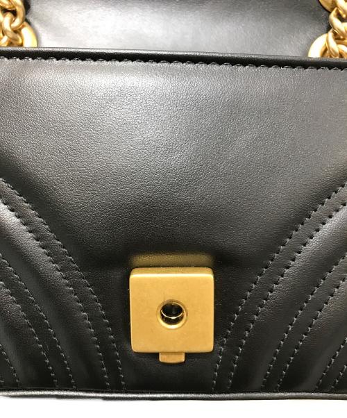 GUCCI（グッチ）GUCCI (グッチ) GGマーモント チェーンショルダーバッグ ブラックの古着・服飾アイテム