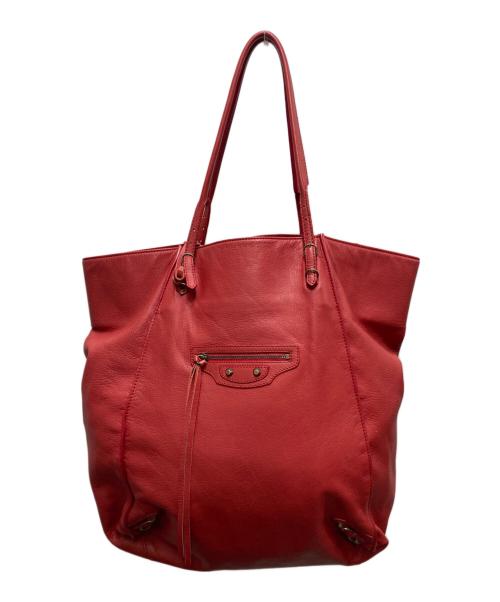BALENCIAGA（バレンシアガ）BALENCIAGA (バレンシアガ) Calfskin Leather Papier Tote Bag レッドの古着・服飾アイテム