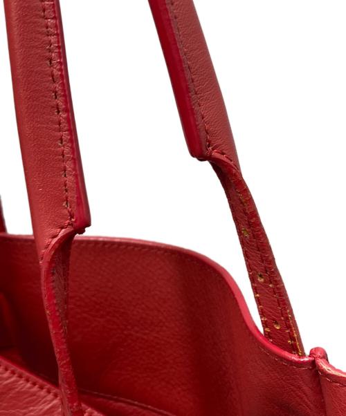 BALENCIAGA（バレンシアガ）BALENCIAGA (バレンシアガ) Calfskin Leather Papier Tote Bag レッドの古着・服飾アイテム