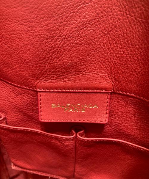 BALENCIAGA（バレンシアガ）BALENCIAGA (バレンシアガ) Calfskin Leather Papier Tote Bag レッドの古着・服飾アイテム