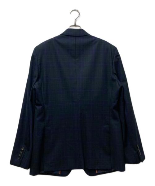 ETRO（エトロ）ETRO (エトロ) 裏地ペイズリー柄ウールチェックセットアップ　202-1A908-0069　 ネイビー サイズ:50の古着・服飾アイテム