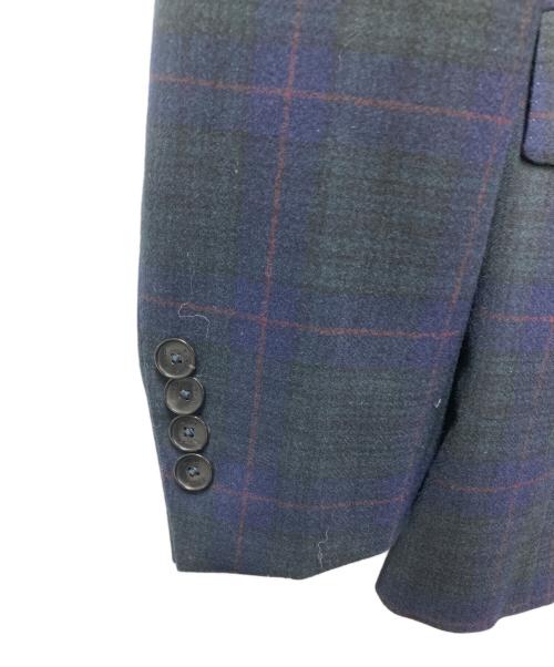 ETRO（エトロ）ETRO (エトロ) 裏地ペイズリー柄ウールチェックセットアップ　202-1A908-0069　 ネイビー サイズ:50の古着・服飾アイテム