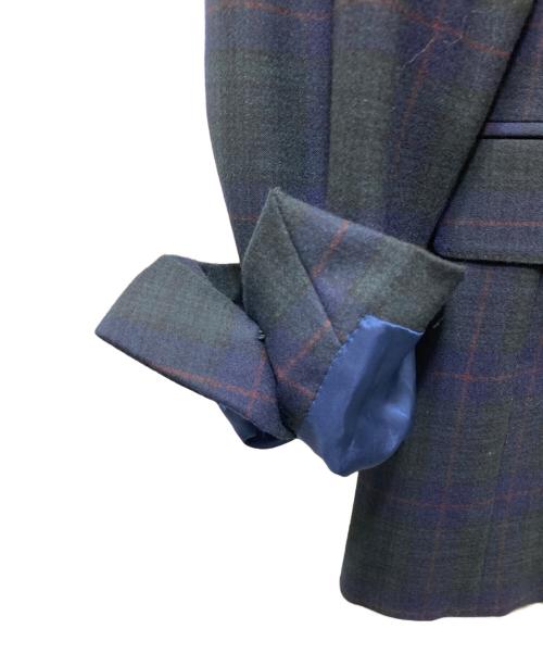 ETRO（エトロ）ETRO (エトロ) 裏地ペイズリー柄ウールチェックセットアップ　202-1A908-0069　 ネイビー サイズ:50の古着・服飾アイテム