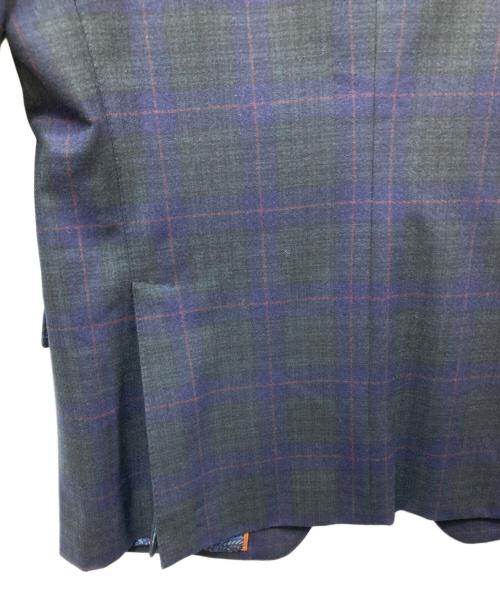 ETRO（エトロ）ETRO (エトロ) 裏地ペイズリー柄ウールチェックセットアップ　202-1A908-0069　 ネイビー サイズ:50の古着・服飾アイテム