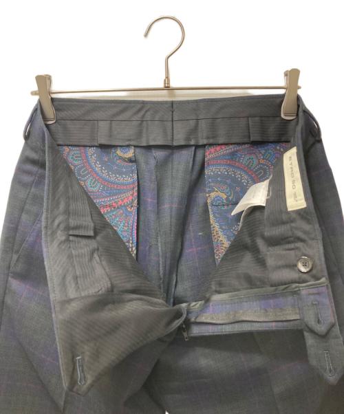 ETRO（エトロ）ETRO (エトロ) 裏地ペイズリー柄ウールチェックセットアップ　202-1A908-0069　 ネイビー サイズ:50の古着・服飾アイテム
