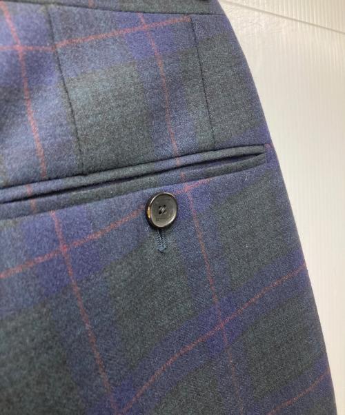 ETRO（エトロ）ETRO (エトロ) 裏地ペイズリー柄ウールチェックセットアップ　202-1A908-0069　 ネイビー サイズ:50の古着・服飾アイテム