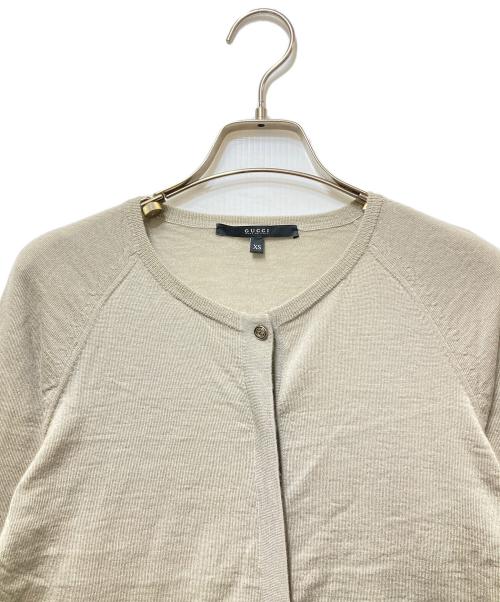 GUCCI（グッチ）GUCCI (グッチ) カシミヤ100％ニットカーディガン　235685 X4107 ベージュ サイズ:XSの古着・服飾アイテム