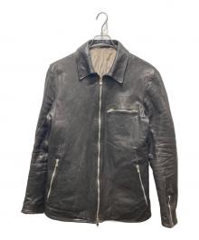 incarnation（インカーネーション）の古着「HORSE LEATHER SHIRT COLLAR ZIP BLOUSON/ホースレザーシャツカラージップブルゾン 11911-41327　イタリア製　」｜ダークブラウン