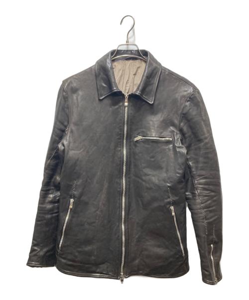 incarnation（インカーネーション）incarnation (インカーネーション) HORSE LEATHER SHIRT COLLAR ZIP BLOUSON/ホースレザーシャツカラージップブルゾン 11911-41327　イタリア製　 ダークブラウン サイズ:Mの古着・服飾アイテム
