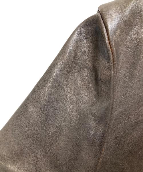 incarnation（インカーネーション）incarnation (インカーネーション) HORSE LEATHER SHIRT COLLAR ZIP BLOUSON/ホースレザーシャツカラージップブルゾン 11911-41327　イタリア製　 ダークブラウン サイズ:Mの古着・服飾アイテム