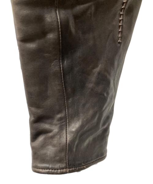incarnation（インカーネーション）incarnation (インカーネーション) HORSE LEATHER SHIRT COLLAR ZIP BLOUSON/ホースレザーシャツカラージップブルゾン 11911-41327　イタリア製　 ダークブラウン サイズ:Mの古着・服飾アイテム