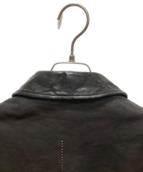 incarnation（インカーネーション）incarnation (インカーネーション) HORSE LEATHER SHIRT COLLAR ZIP BLOUSON/ホースレザーシャツカラージップブルゾン 11911-41327　イタリア製　 ダークブラウン サイズ:Mの古着・服飾アイテム