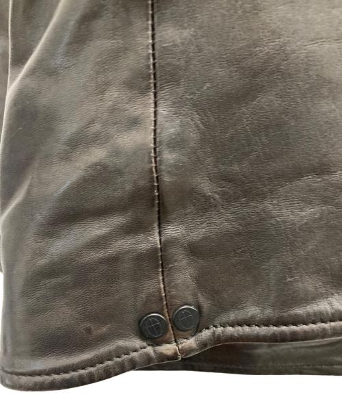 incarnation（インカーネーション）incarnation (インカーネーション) HORSE LEATHER SHIRT COLLAR ZIP BLOUSON/ホースレザーシャツカラージップブルゾン 11911-41327　イタリア製　 ダークブラウン サイズ:Mの古着・服飾アイテム
