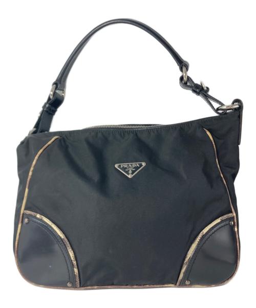 PRADA（プラダ）PRADA (プラダ) ナイロンショルダーバッグ ブラックの古着・服飾アイテム