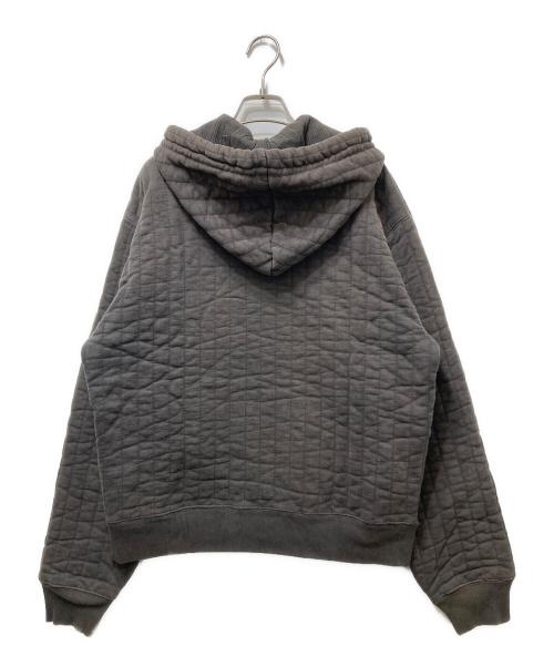 stussy（ステューシー）stussy (ステューシー) VERTICAL QUILTED ZIP HOODIE(バーティカル・キルテッドジップフーディー)　 ブラック サイズ:Lの古着・服飾アイテム