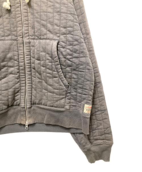 stussy（ステューシー）stussy (ステューシー) VERTICAL QUILTED ZIP HOODIE(バーティカル・キルテッドジップフーディー)　 ブラック サイズ:Lの古着・服飾アイテム
