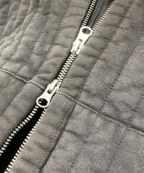 stussy（ステューシー）stussy (ステューシー) VERTICAL QUILTED ZIP HOODIE(バーティカル・キルテッドジップフーディー)　 ブラック サイズ:Lの古着・服飾アイテム