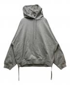MAISON SPECIALメゾンスペシャル）の古着「Heavy-Weight Sweat Prime-Over Side Zip Pullover Hoodie(ヘビーウェイトスウェットプライムオーバーサイドジッププルオーバーフーディー)　11249411301　」｜グレー