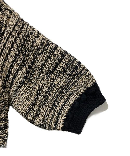 CLANE（クラネ）CLANE (クラネ) DOT LINE HALF SLEEVE KNIT CARDIGAN(ドットラインハーフスリーブニットカーディガン)　 ホワイト×ブラック サイズ:１の古着・服飾アイテム