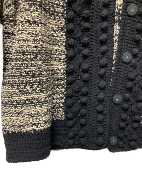 CLANE（クラネ）CLANE (クラネ) DOT LINE HALF SLEEVE KNIT CARDIGAN(ドットラインハーフスリーブニットカーディガン)　 ホワイト×ブラック サイズ:１の古着・服飾アイテム