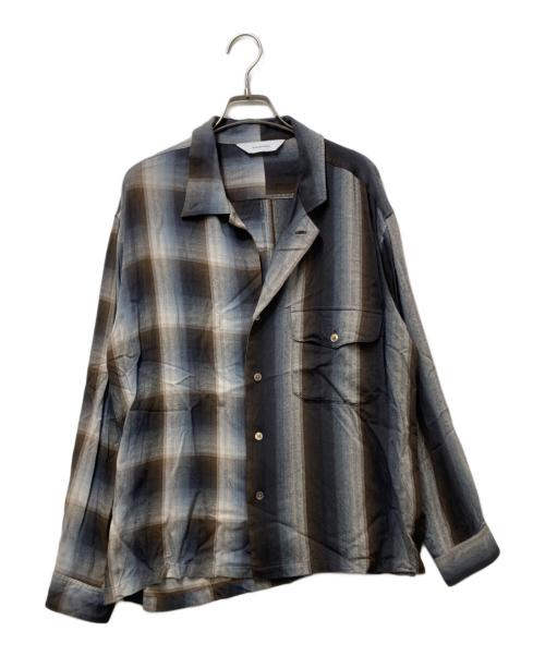 SASQUATCHfabrix.（サスクワッチファブリックス）SASQUATCHfabrix. (サスクワッチファブリックス) ASYMMETRY COLLAR SHIRT(アシンメトリーカラーシャツ)　25SS　 ブラウン サイズ:Lの古着・服飾アイテム