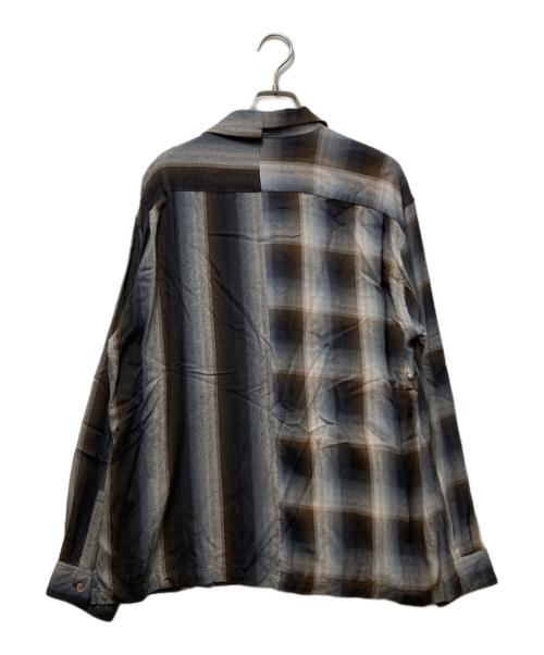 SASQUATCHfabrix.（サスクワッチファブリックス）SASQUATCHfabrix. (サスクワッチファブリックス) ASYMMETRY COLLAR SHIRT(アシンメトリーカラーシャツ)　25SS　 ブラウン サイズ:Lの古着・服飾アイテム