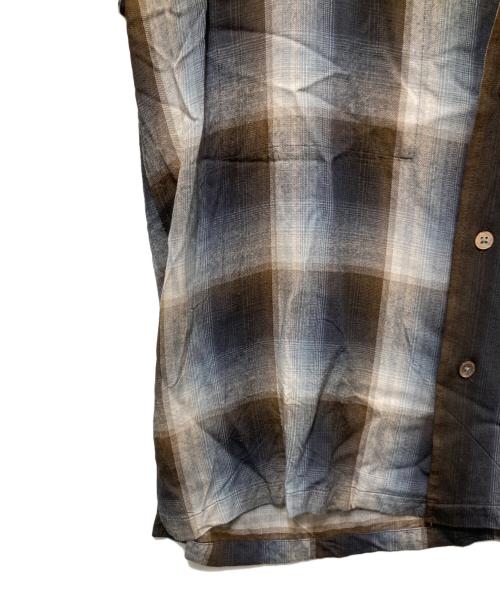 SASQUATCHfabrix.（サスクワッチファブリックス）SASQUATCHfabrix. (サスクワッチファブリックス) ASYMMETRY COLLAR SHIRT(アシンメトリーカラーシャツ)　25SS　 ブラウン サイズ:Lの古着・服飾アイテム
