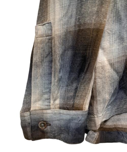 SASQUATCHfabrix.（サスクワッチファブリックス）SASQUATCHfabrix. (サスクワッチファブリックス) ASYMMETRY COLLAR SHIRT(アシンメトリーカラーシャツ)　25SS　 ブラウン サイズ:Lの古着・服飾アイテム