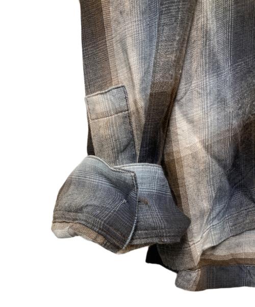 SASQUATCHfabrix.（サスクワッチファブリックス）SASQUATCHfabrix. (サスクワッチファブリックス) ASYMMETRY COLLAR SHIRT(アシンメトリーカラーシャツ)　25SS　 ブラウン サイズ:Lの古着・服飾アイテム