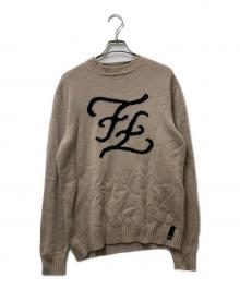 FENDI（フェンディ）の古着「カーリグラフィ カシミアロゴニット　19AW　カシミヤ　100％」｜ブラウン