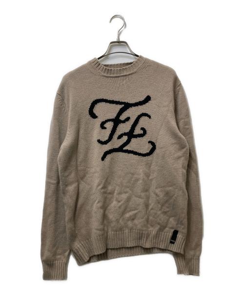 FENDI（フェンディ）FENDI (フェンディ) カーリグラフィ カシミアロゴニット　19AW　カシミヤ　100％ ブラウン サイズ:50の古着・服飾アイテム