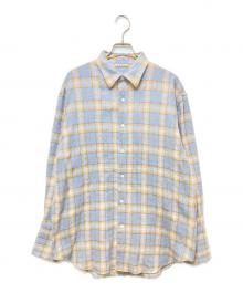 AURALEE（オーラリー）の古着「25AW AIRY WOOL CHECK SHIRT（エアリーウールチェックシャツ） / A25AS02WN」｜スカイブルー