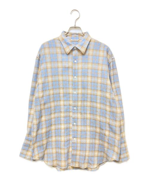 AURALEE（オーラリー）AURALEE (オーラリー) 25AW AIRY WOOL CHECK SHIRT（エアリーウールチェックシャツ） / A25AS02WN スカイブルー サイズ:1の古着・服飾アイテム