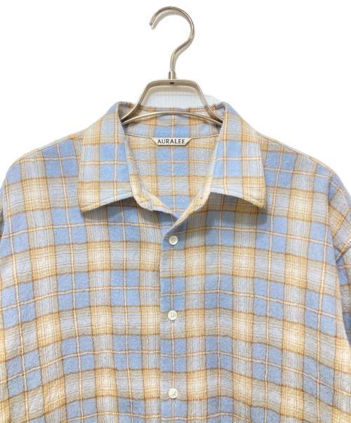AURALEE（オーラリー）AURALEE (オーラリー) 25AW AIRY WOOL CHECK SHIRT（エアリーウールチェックシャツ） / A25AS02WN スカイブルー サイズ:1の古着・服飾アイテム