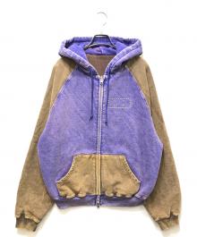TTT MSW（ティー）の古着「26SS Fade damage zip up hoodie（フェードダメージ ジップアップフーディ）/ TTT-26SS-CT03 / リバーシブルスウェットパーカー」｜ブラウン×パープル