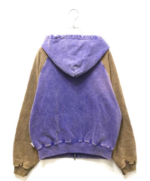 TTT MSW（ティー）TTT MSW (ティー) 26SS Fade damage zip up hoodie（フェードダメージ ジップアップフーディ）/ TTT-26SS-CT03 / リバーシブルスウェットパーカー ブラウン×パープル サイズ:Mの古着・服飾アイテム