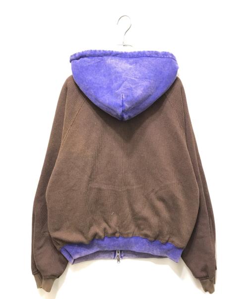 TTT MSW（ティー）TTT MSW (ティー) 26SS Fade damage zip up hoodie（フェードダメージ ジップアップフーディ）/ TTT-26SS-CT03 / リバーシブルスウェットパーカー ブラウン×パープル サイズ:Mの古着・服飾アイテム