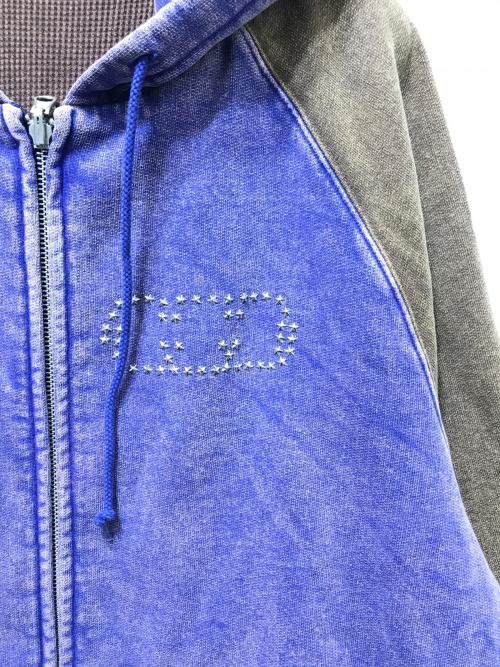TTT MSW（ティー）TTT MSW (ティー) 26SS Fade damage zip up hoodie（フェードダメージ ジップアップフーディ）/ TTT-26SS-CT03 / リバーシブルスウェットパーカー ブラウン×パープル サイズ:Mの古着・服飾アイテム