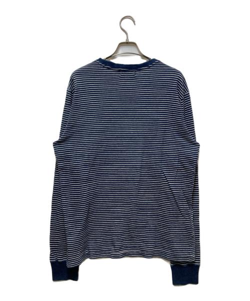 RRL（ダブルアールエル）RRL (ダブルアールエル) インディゴ染め ボーダーL/S Tシャツ インディゴ サイズ:Mの古着・服飾アイテム