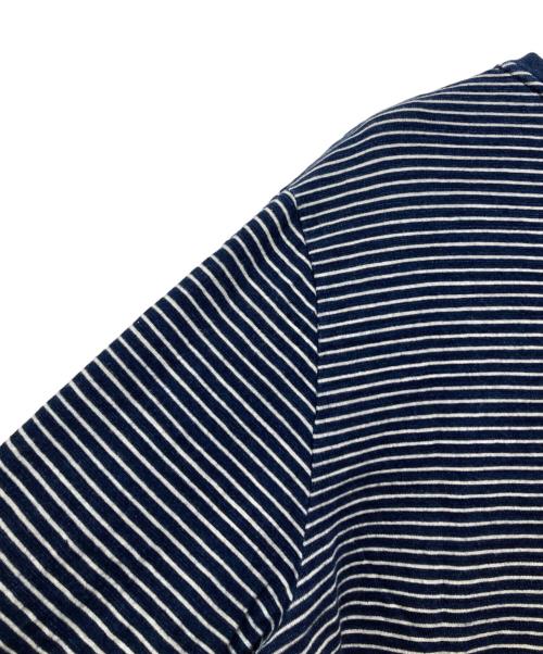 RRL（ダブルアールエル）RRL (ダブルアールエル) インディゴ染め ボーダーL/S Tシャツ インディゴ サイズ:Mの古着・服飾アイテム
