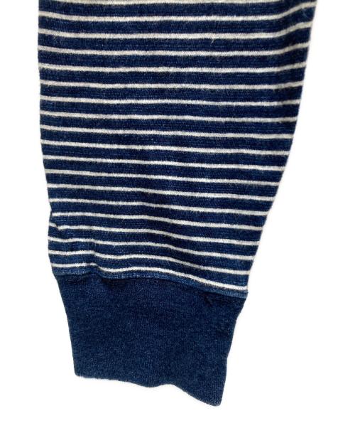 RRL（ダブルアールエル）RRL (ダブルアールエル) インディゴ染め ボーダーL/S Tシャツ インディゴ サイズ:Mの古着・服飾アイテム