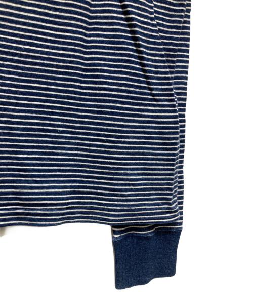 RRL（ダブルアールエル）RRL (ダブルアールエル) インディゴ染め ボーダーL/S Tシャツ インディゴ サイズ:Mの古着・服飾アイテム