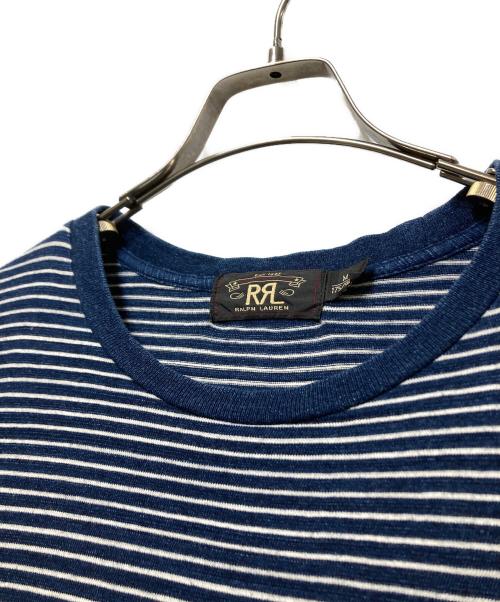 RRL（ダブルアールエル）RRL (ダブルアールエル) インディゴ染め ボーダーL/S Tシャツ インディゴ サイズ:Mの古着・服飾アイテム